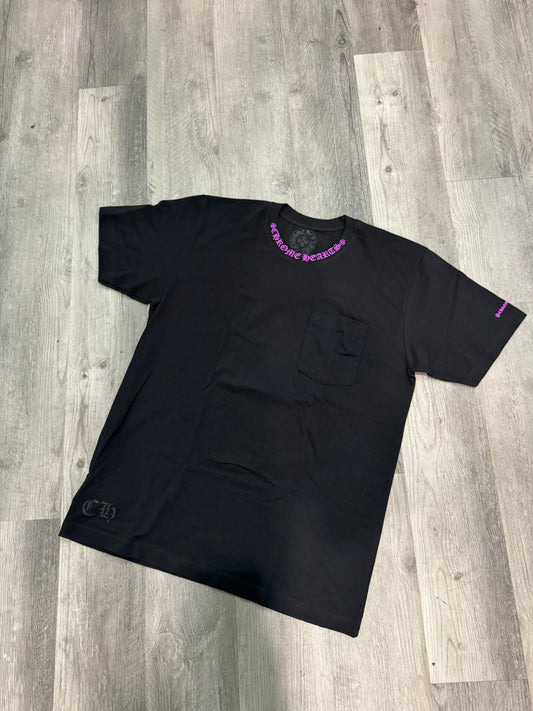 Chrome Hearts Purple Neck Logo T-shirt Black