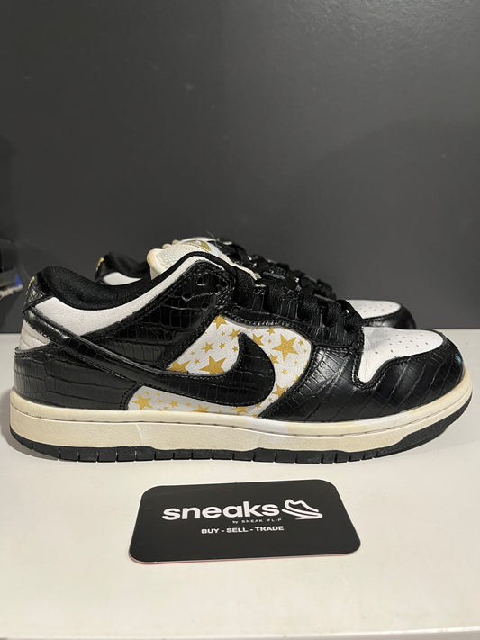 USED Supreme x Dunk Low OG SB QS Black DH3228-102 SIZE 7M NO BOX