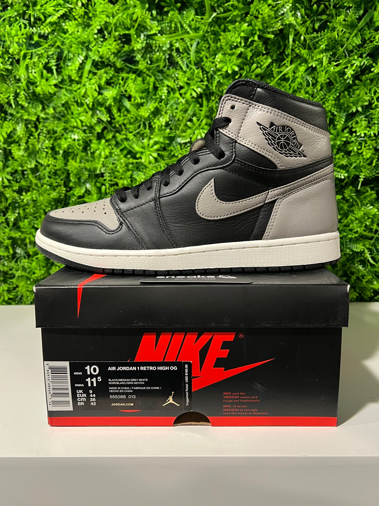 USED Air Jordan 1 Retro High OG Shadow 2018 555088-013 SIZE 10M OG ALL