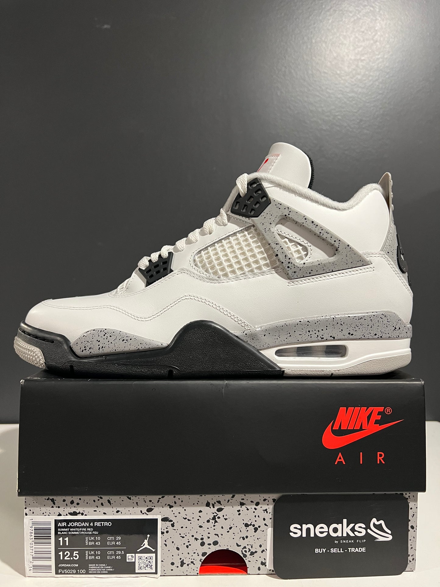 USED Air Jordan 4 Retro OG White Cement 2025 FV5029-100 SIZE 11M OG ALL SP25-096