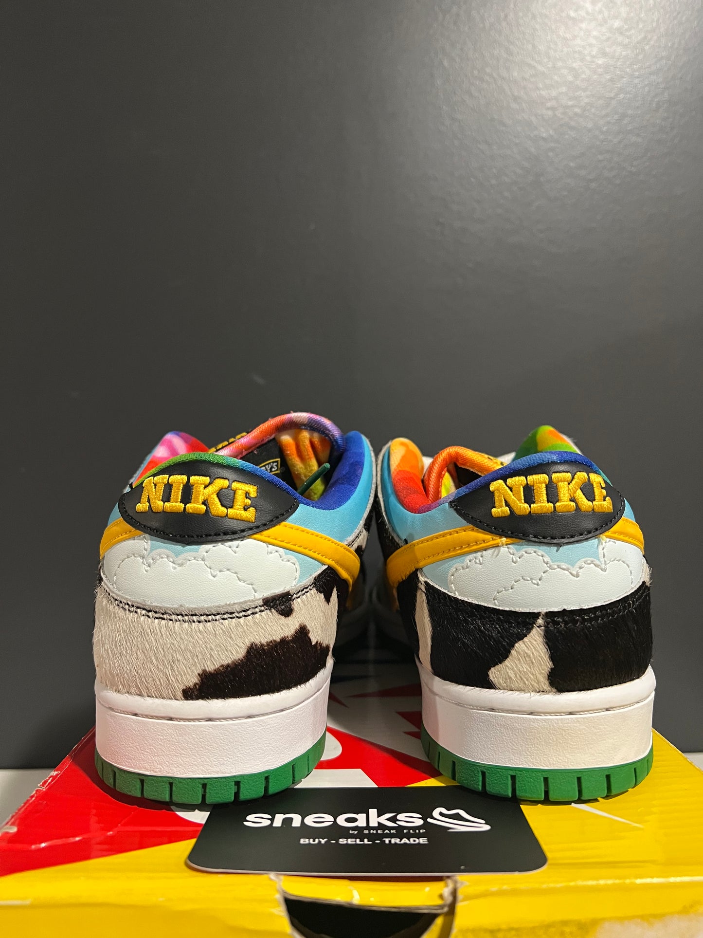 USED Ben & Jerry's x Dunk Low SB Chunky Dunky CU3244-100 SIZE 9M OG ALL AG25-217