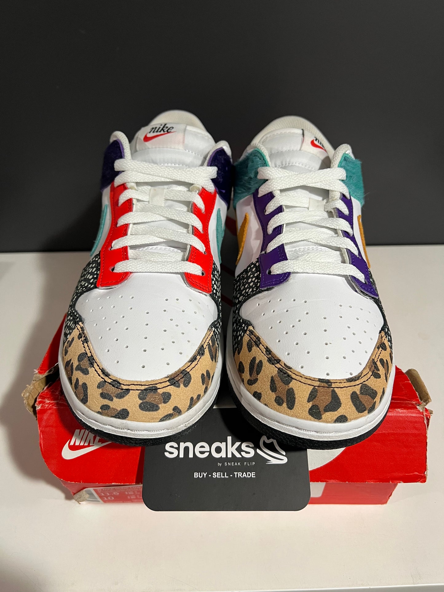 USED Nike Dunk Low SE Safari Mix (Women’s) DN3866-100 SIZE 10M OG ALL JY25-233