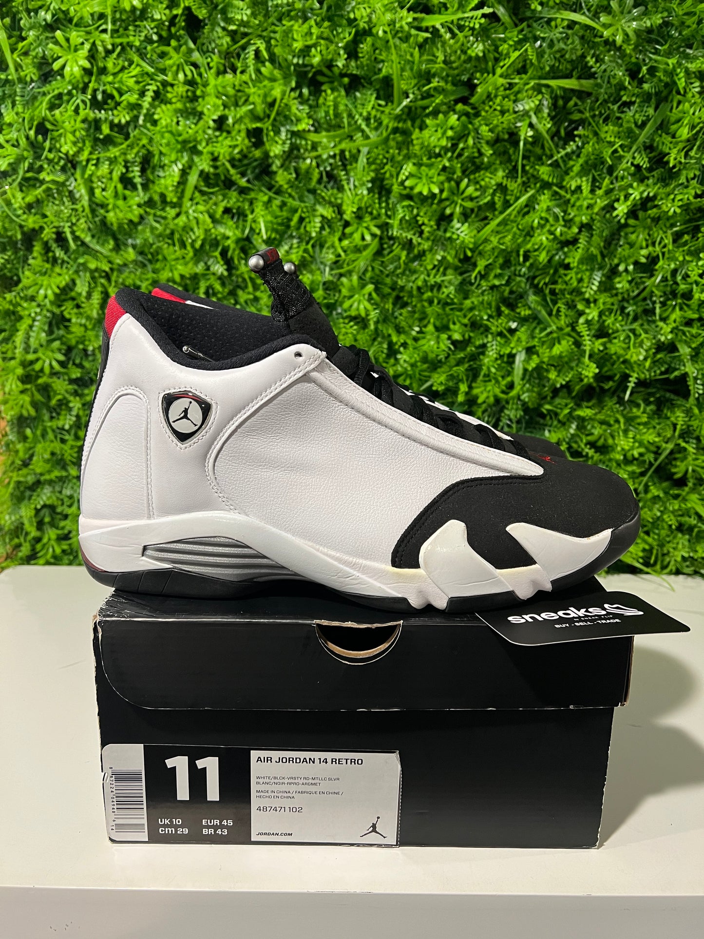 USED Air Jordan 14 Retro Black Toe 2014 487471-102 SIZE 11M OG ALL