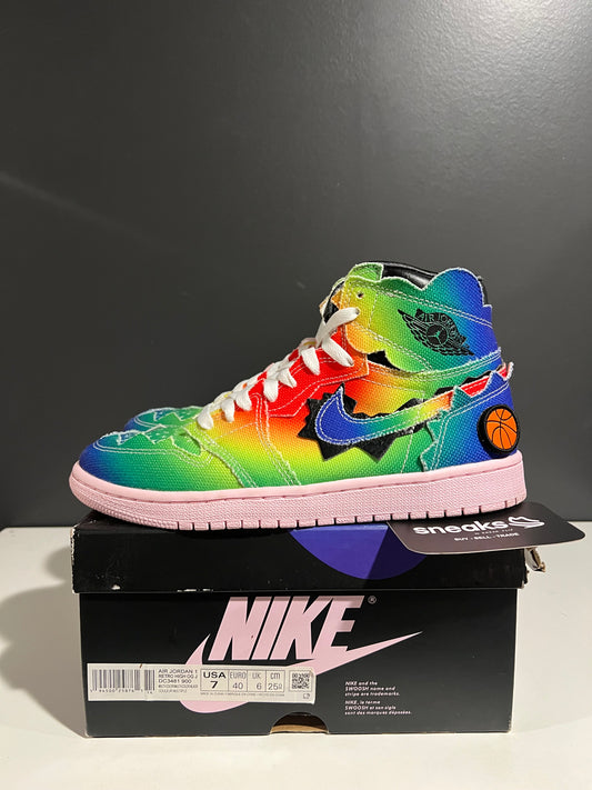 USED J. Balvin x Air Jordan 1 Retro OG High 'Colores Y Vibras' DC3481-900 SIZE 7M OG ALL AG25-185