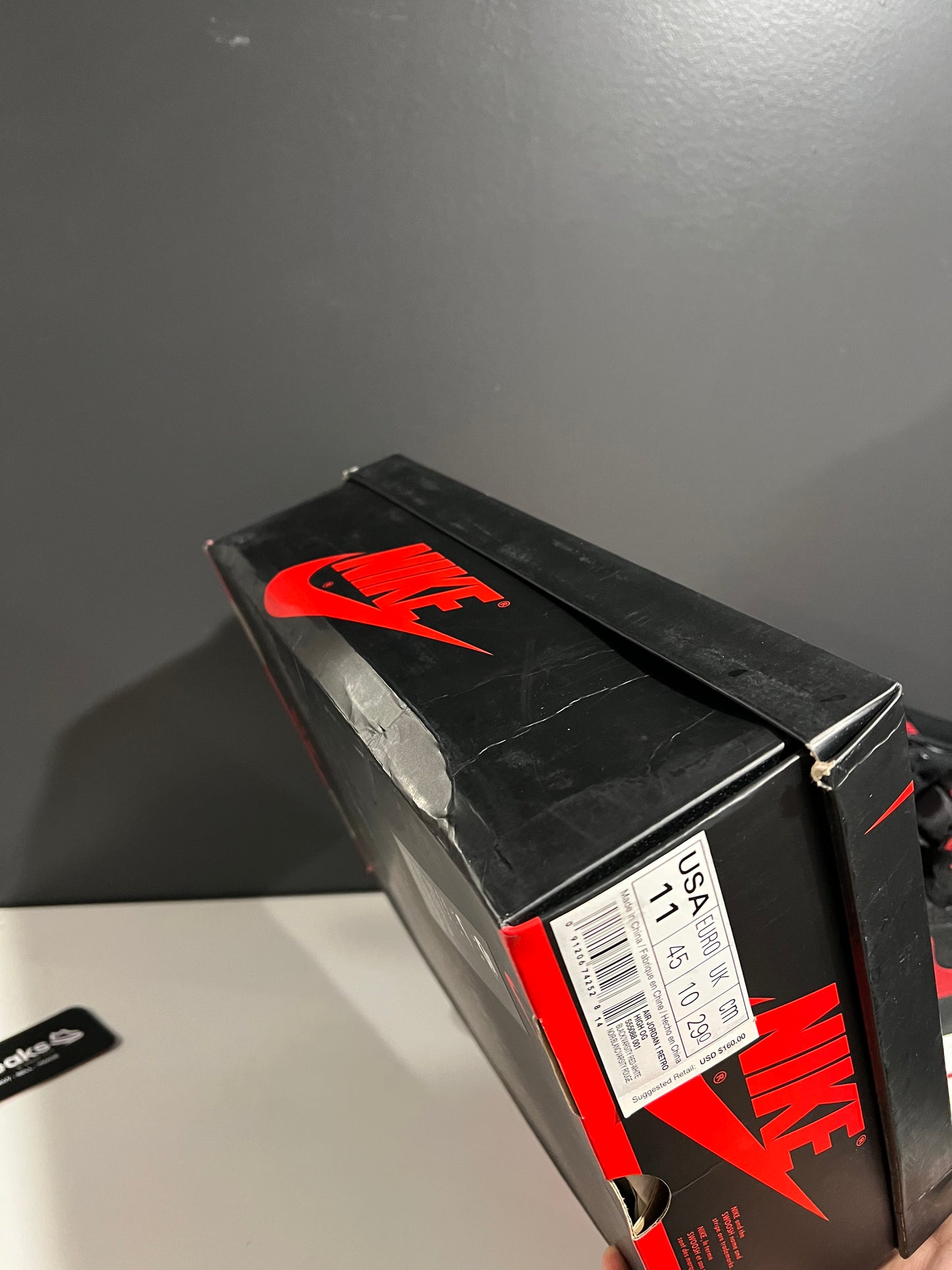 USED Air Jordan 1 Retro High OG Banned 2016 555088-001 SIZE 11M OG ALL AG25-337