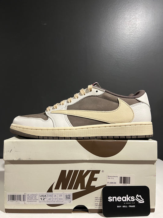 USED Travis Scott x Air Jordan 1 Retro Low OG Reverse Mocha DM7866-162 SIZE 12.5M OG ALL SP25-063