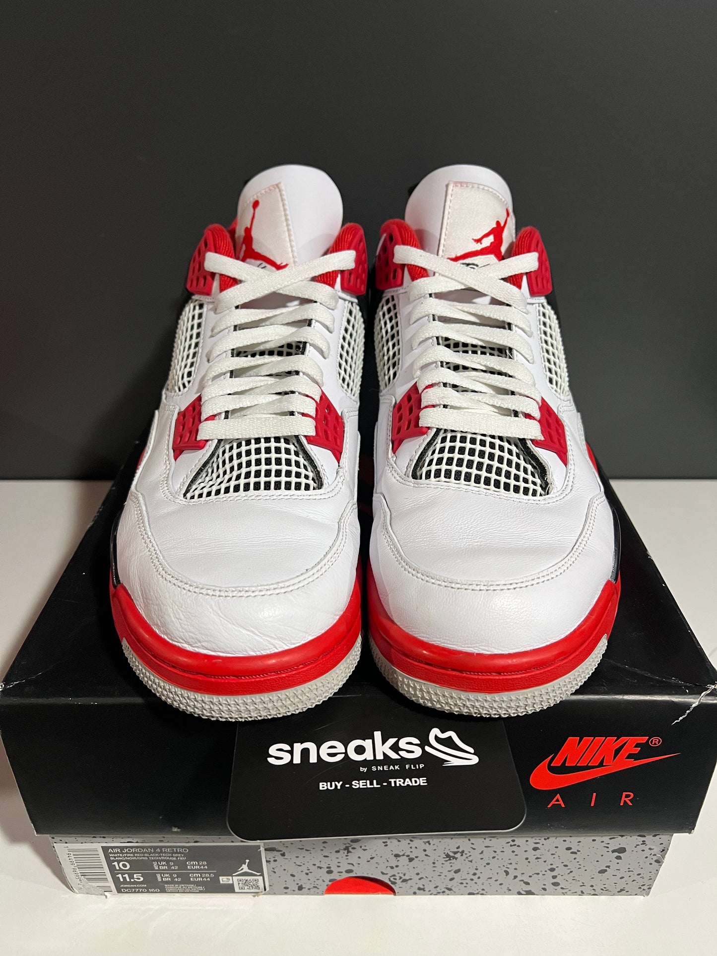USED Air Jordan 4 Retro OG Fire Red 2020 DC7770-160 SIZE 10M OG ALL JY25-72
