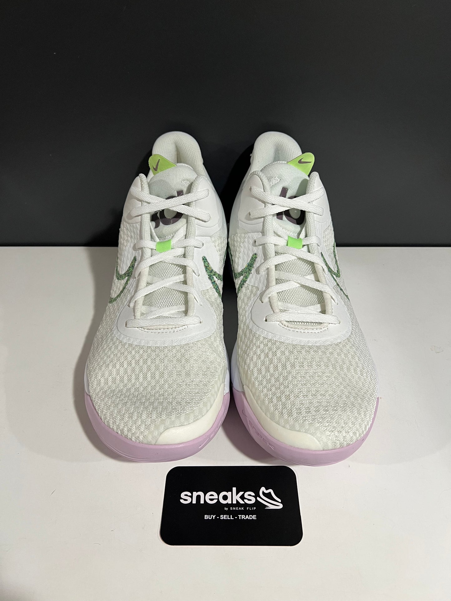 USED KD Trey 5 IX White Lime Light Purple DJ6921-100 SIZE 11M NO BOX AG25-77
