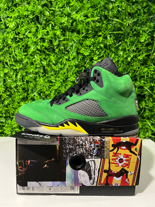 USED Air Jordan 5 Retro SE Oregon CK6631-307 SIZE 9M OG ALL