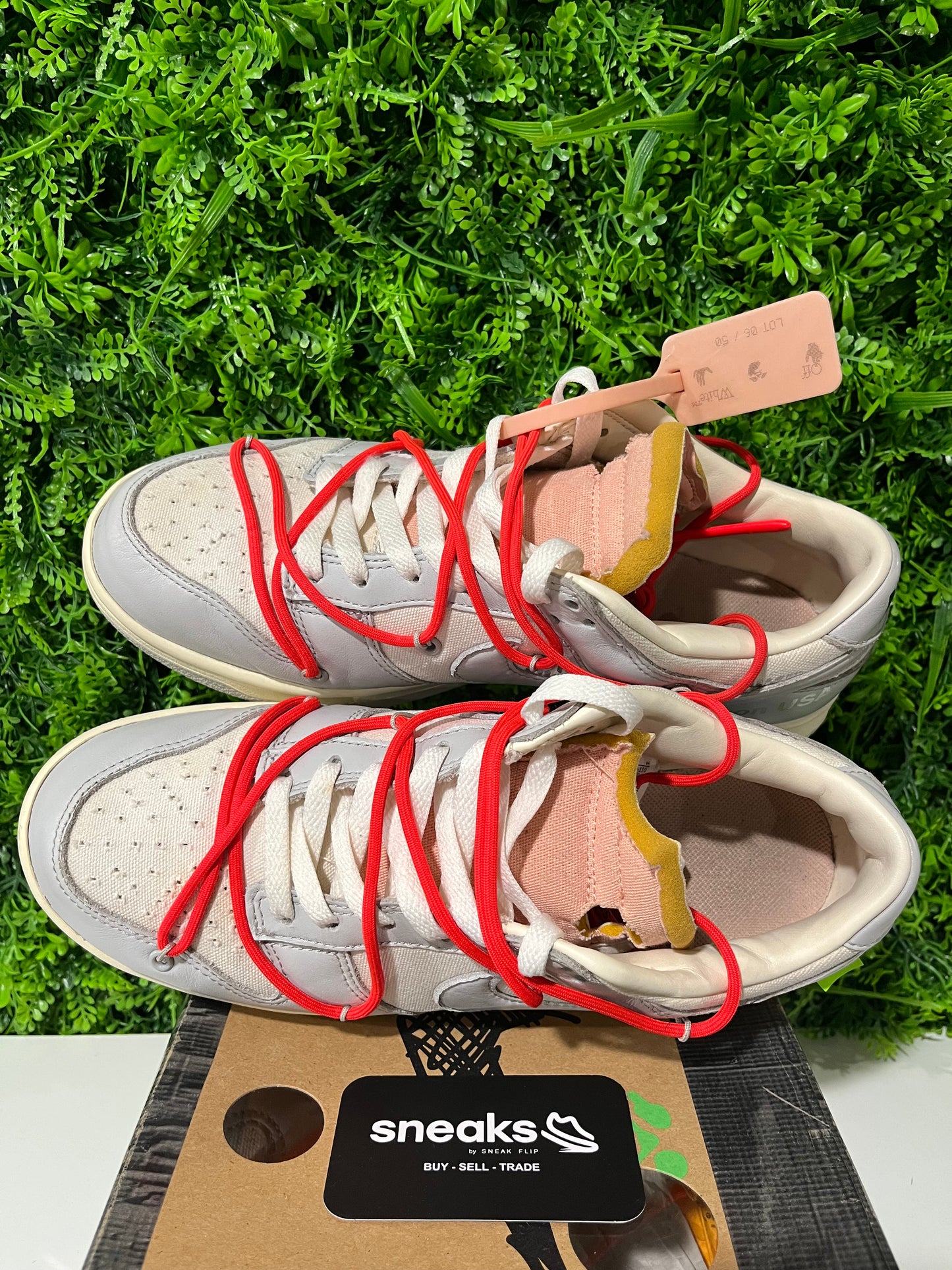 USED Off-White x Dunk Low Lot 06 of 50 DM1602-110 SIZE 9M