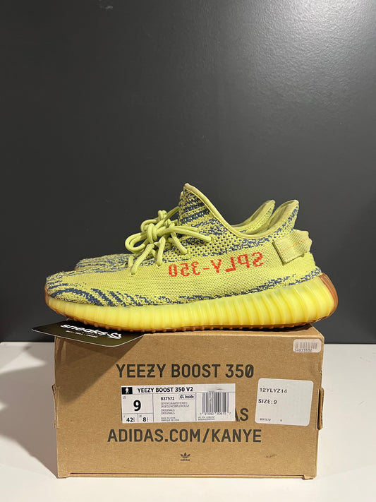 USED Yeezy Boost 350 V2 Semi Frozen Yellow B37572 SIZE 9M OG ALL AG25-227