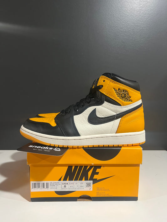 USED Air Jordan 1 Retro High OG Yellow Toe 555088-711 SIZE 8M OG ALL AG25-33