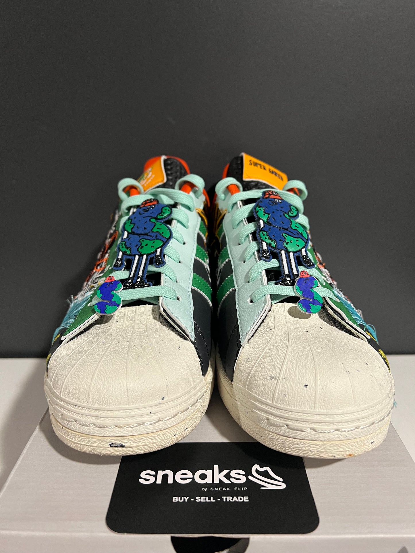 USED Sean Wotherspoon x Superstar Super Earth Black GX3823 SIZE 9.5M OG ALL AG25-349