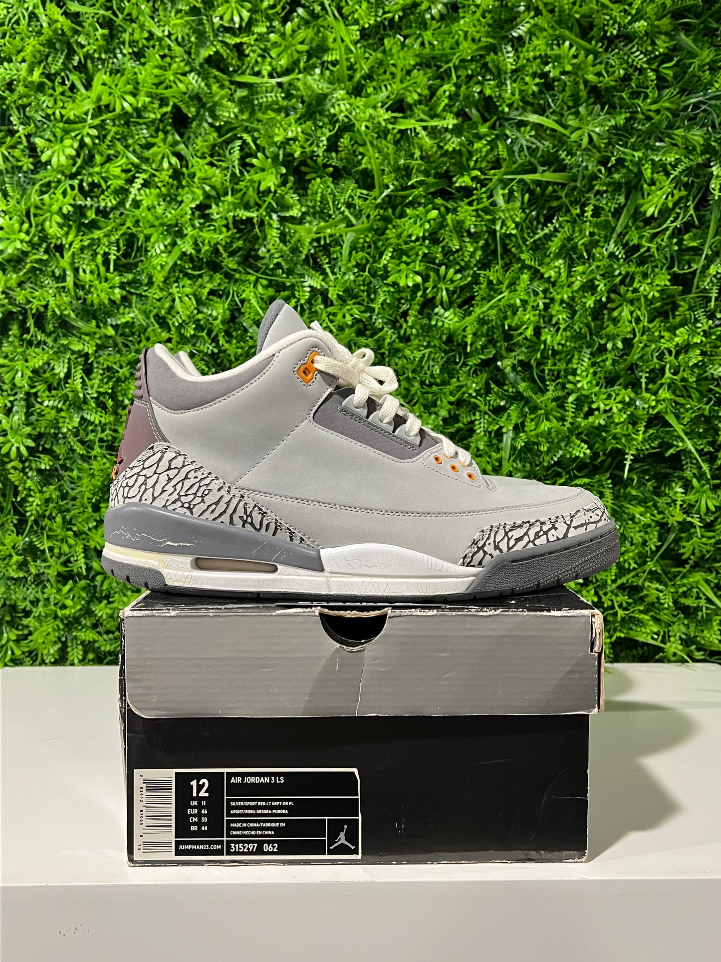 USED Air Jordan 3 Retro LS Cool Grey 2006 315297-062 SIZE 12M OG ALL
