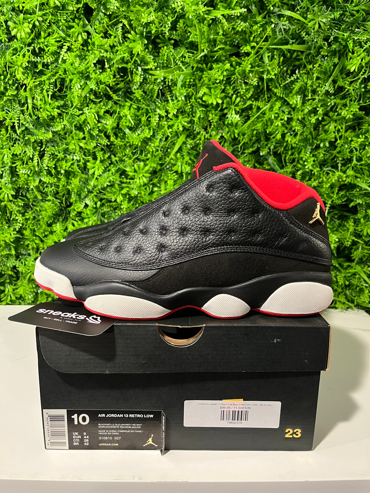USED Air Jordan 13 Retro Low Bred 310810-027 SIZE 10M OG ALL