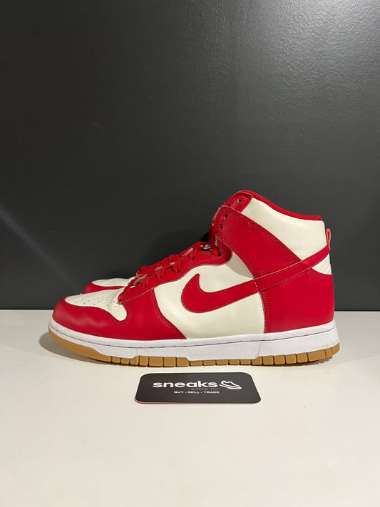 USED Wmns Dunk High Gym Red Sail Gum DD1869-114 SIZE 8M NO BOX AG25-99