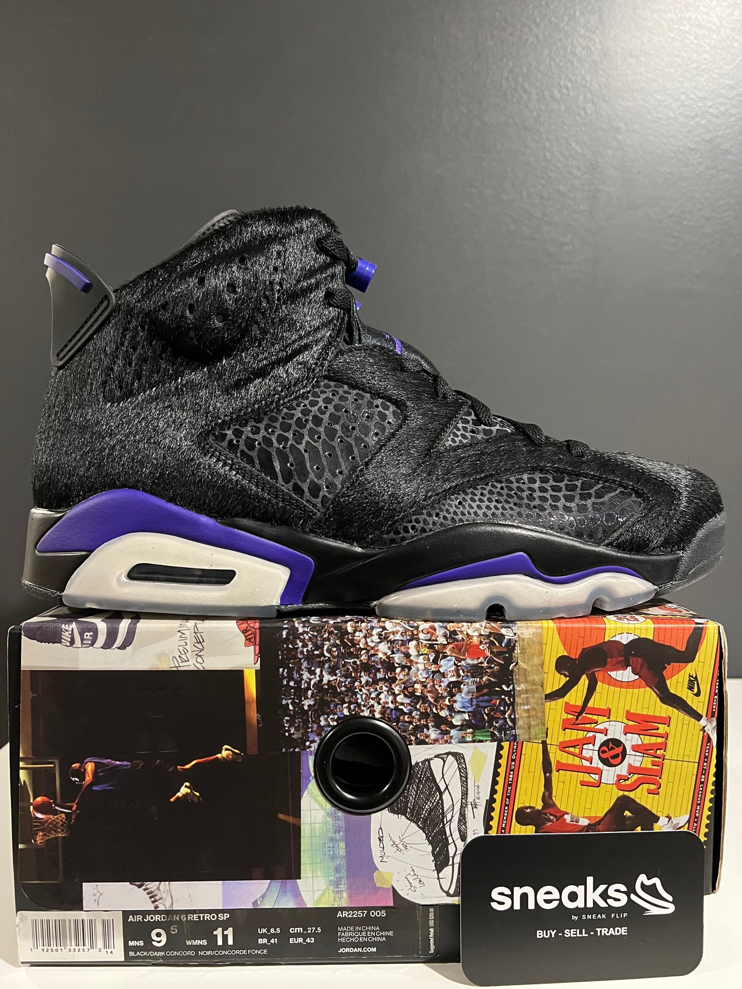 USED Social Status x Air Jordan 6 Retro Pony Hair AR2257-005 SIZE 9.5M OG ALL