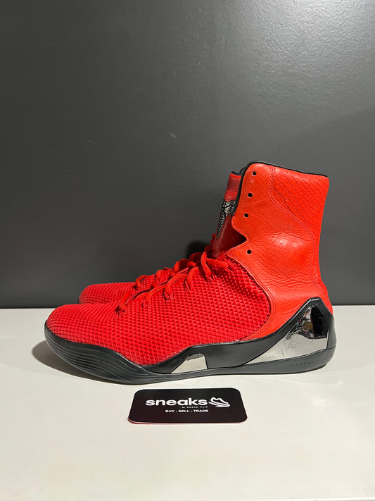 USED Kobe 9 High KRM EXT Red Mamba 716993-600 SIZE 10.5M NO BOX AG25-190