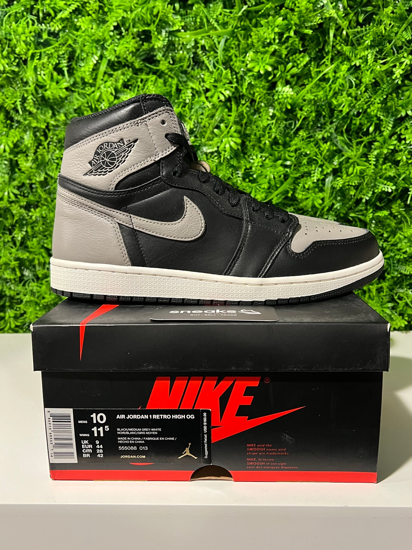 USED Air Jordan 1 Retro High OG Shadow 2018 555088-013 SIZE 10M OG ALL