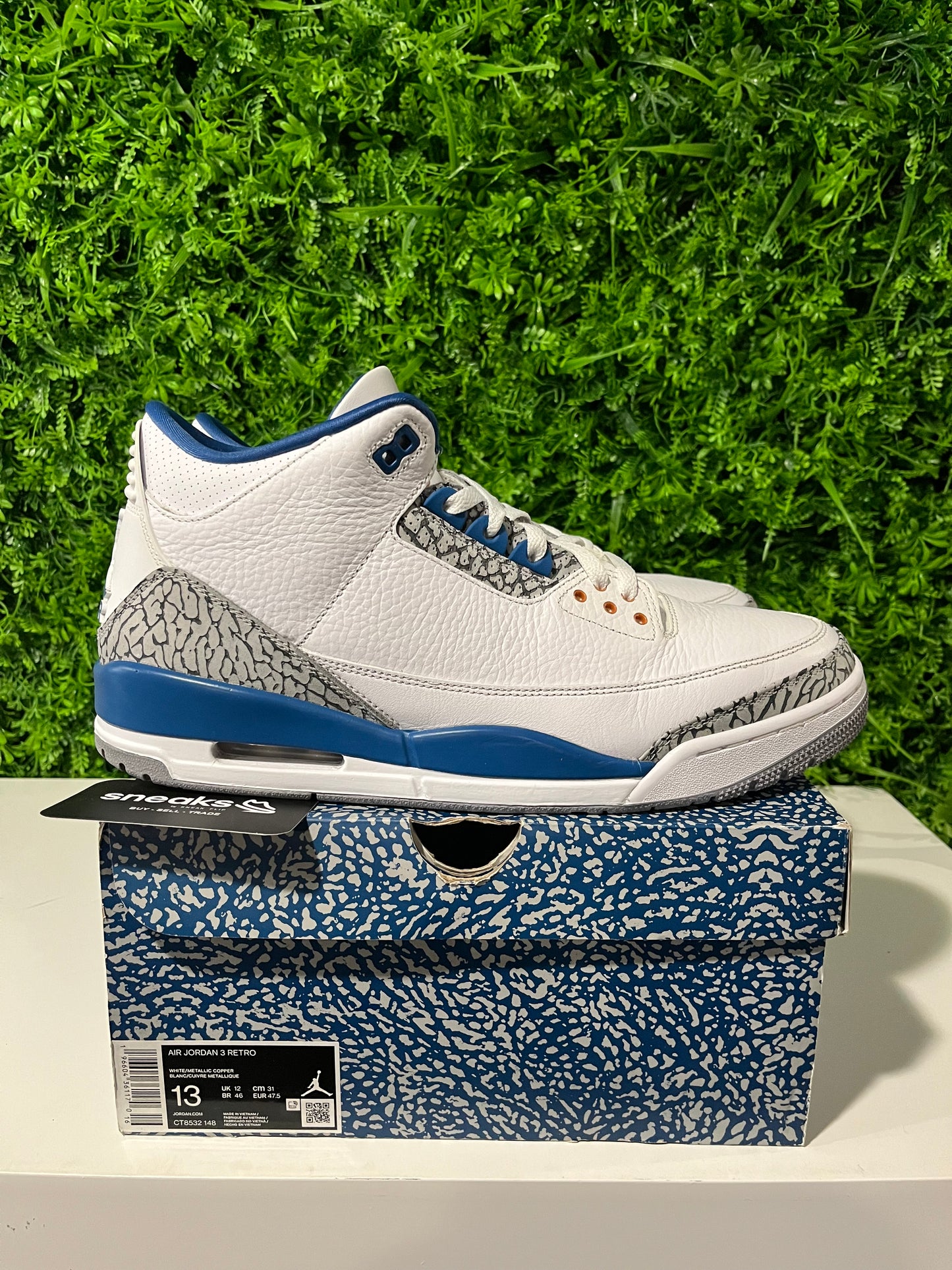 USED Air Jordan 3 Retro Washington Wizards CT8532-148 SIZE 13M OG ALL