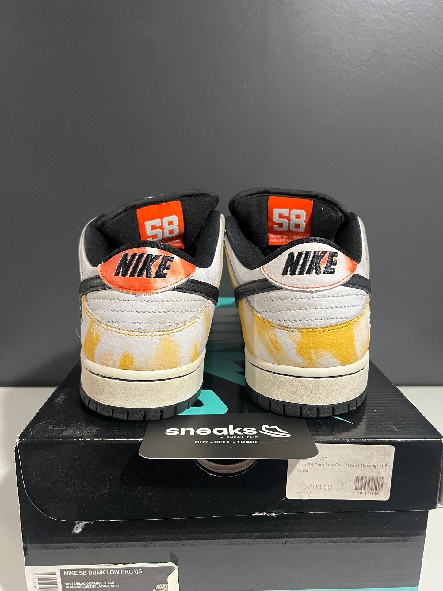 USED Dunk Low SB Tie Dye Rayguns 2019 BQ6832-101 SIZE 10M OG ALL JN25-202