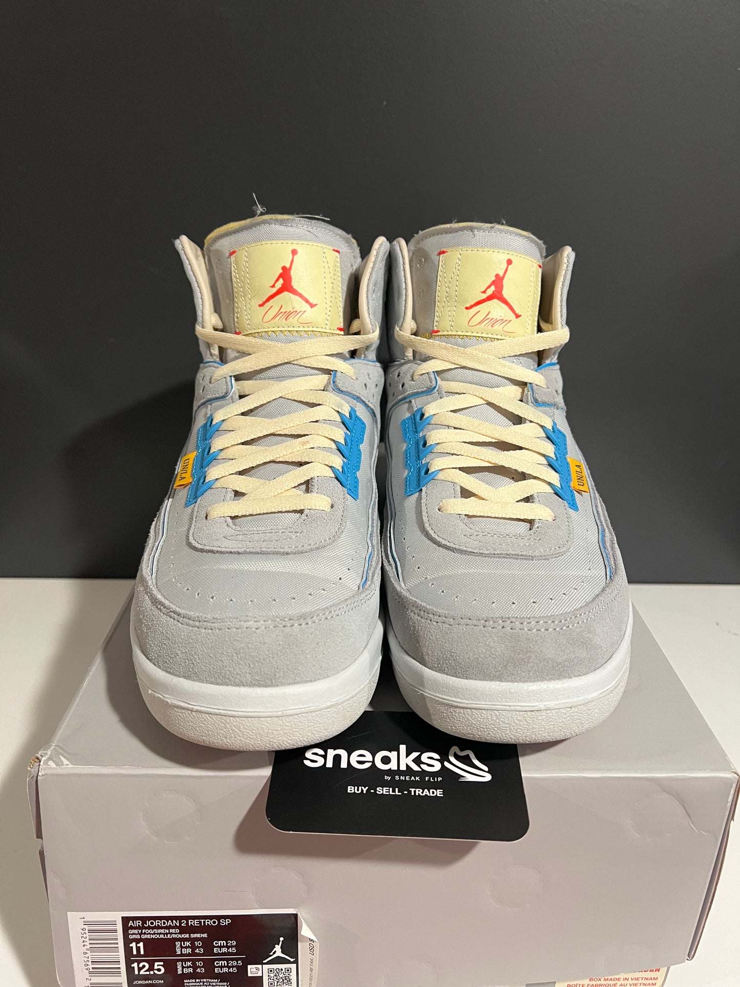 USED Union LA x Air Jordan 2 Retro SP Grey Fog DN3802-001 SIZE 11M OG ALL JY25-176