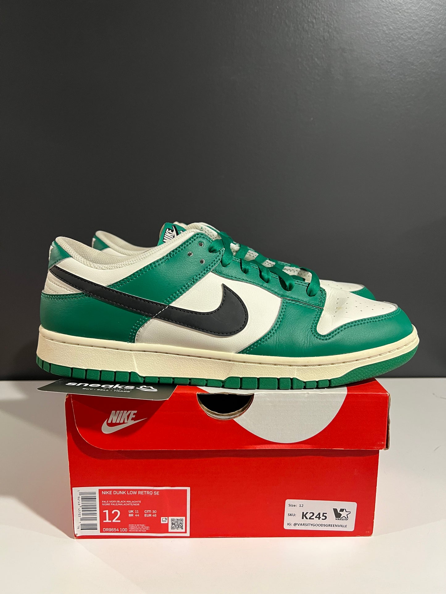 USED Dunk Low SE Lottery Pack Malachite DR9654-100 SIZE 12M OG ALL