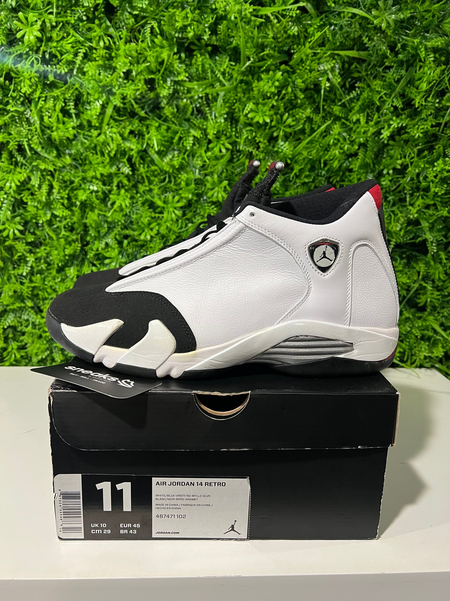 USED Air Jordan 14 Retro Black Toe 2014 487471-102 SIZE 11M OG ALL