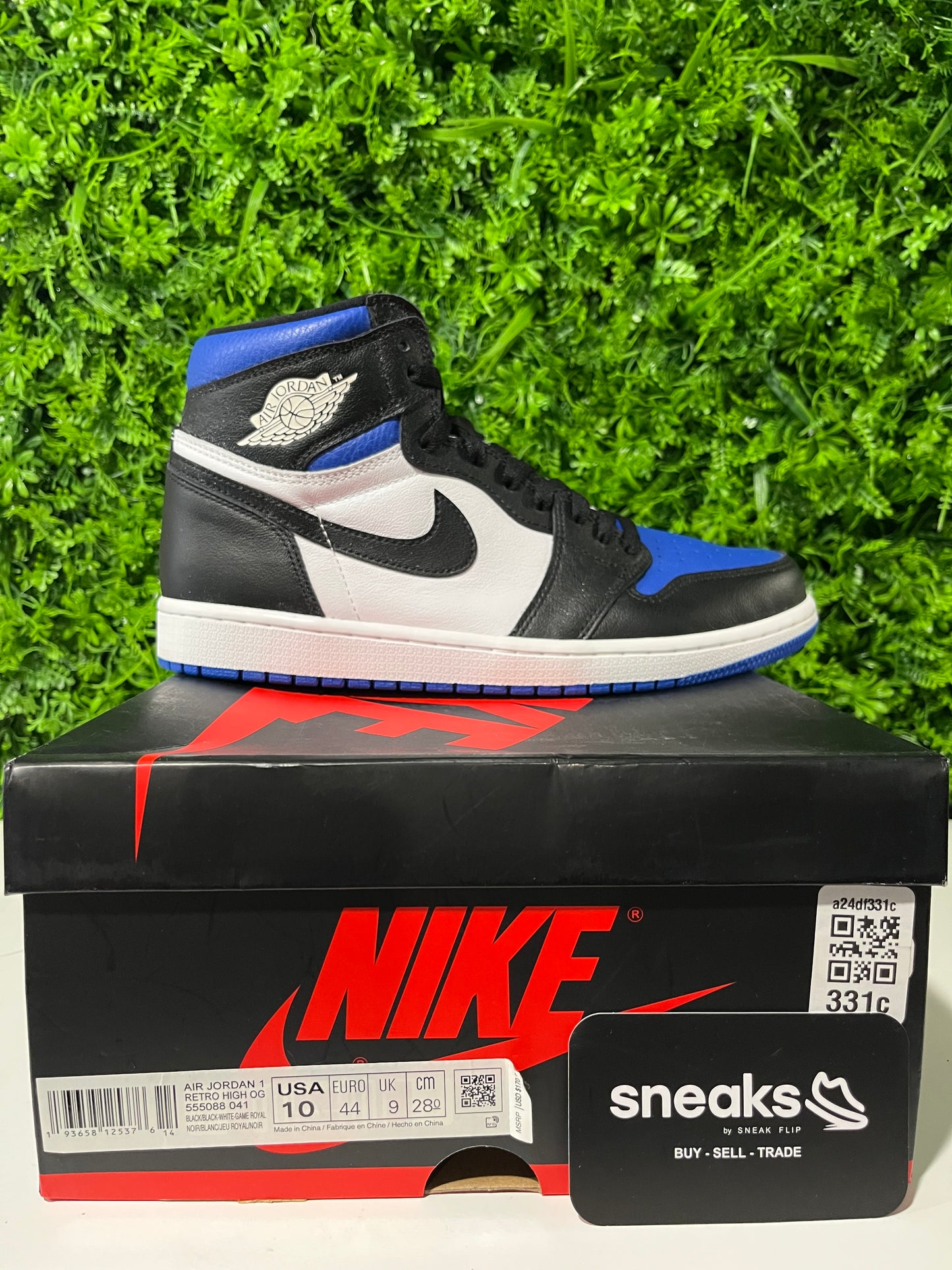 USED Air Jordan 1 Retro High OG Royal Toe 555088-041 SIZE 10M OG ALL