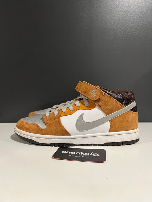 USED Nike SB Dunk Mid Pro Fender Bass 314383-102 SIZE 8.5M NO BOX JN25-323