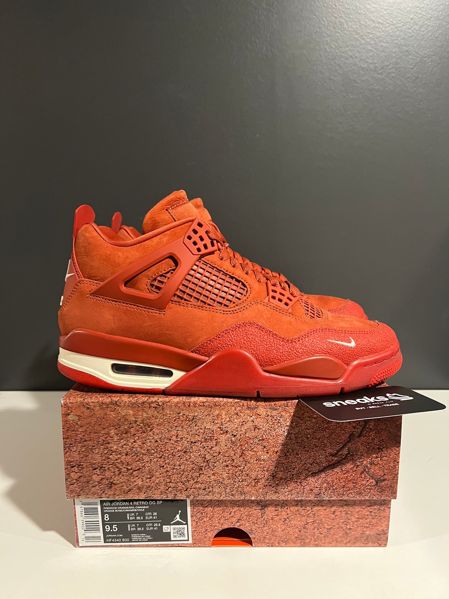 USED Air Jordan 4 Retro SP Nigel Sylvester Brick by Brick HF4340-800 SIZE 8M OG ALL AG25-117
