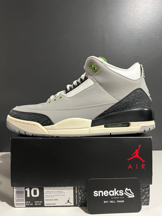 TRIED ON Air Jordan 3 Retro Chlorophyll 136064-006 SIZE 10M OG ALL SP25-082
