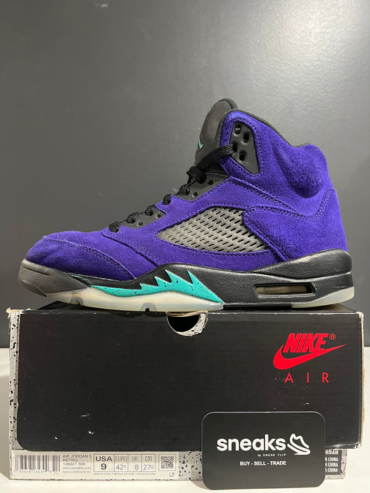 USED Air Jordan 5 Retro Alternate Grape 136027-500 SIZE 9M OG ALL AG25-183
