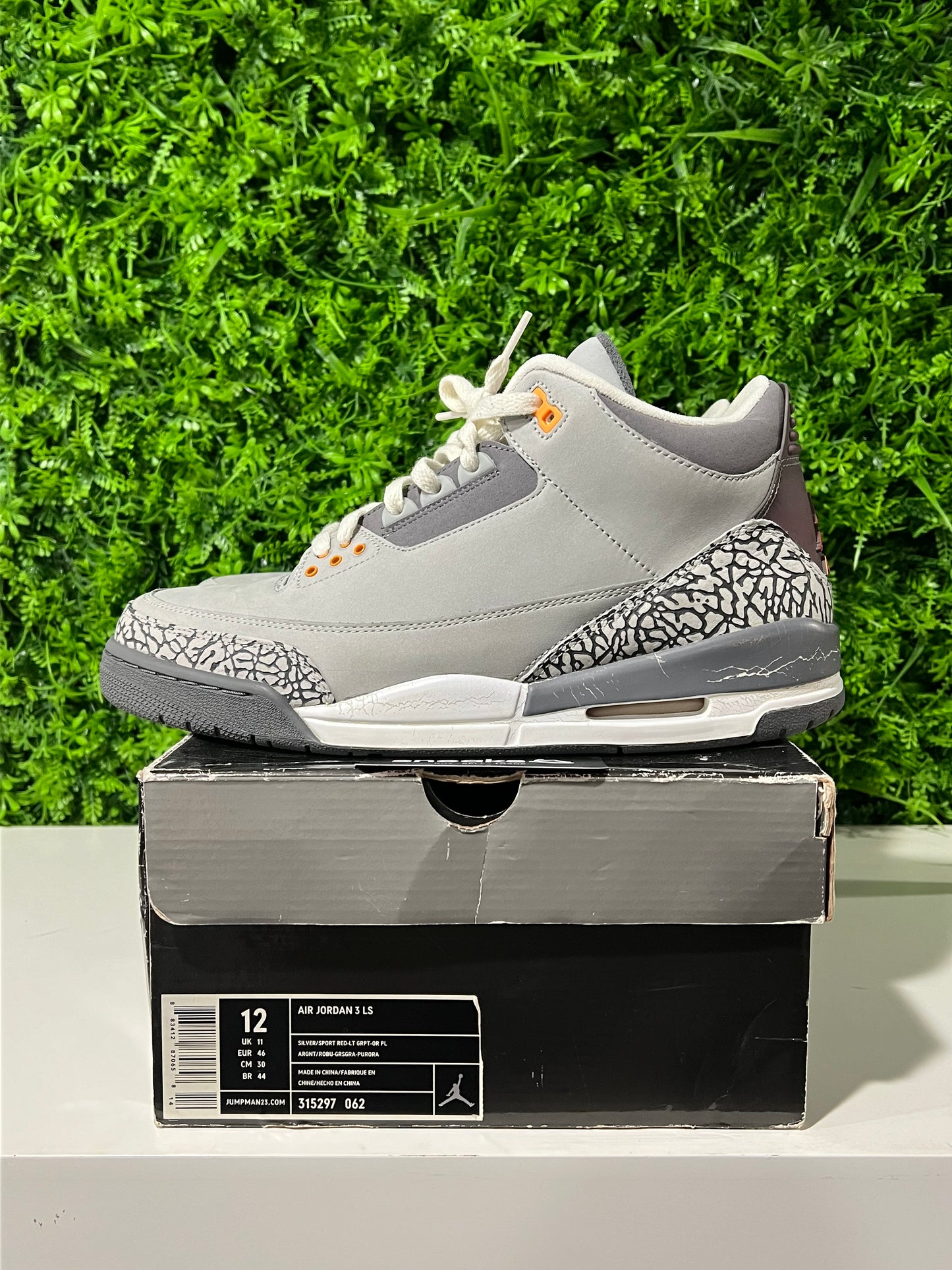 USED Air Jordan 3 Retro LS Cool Grey 2006 315297-062 SIZE 12M OG ALL