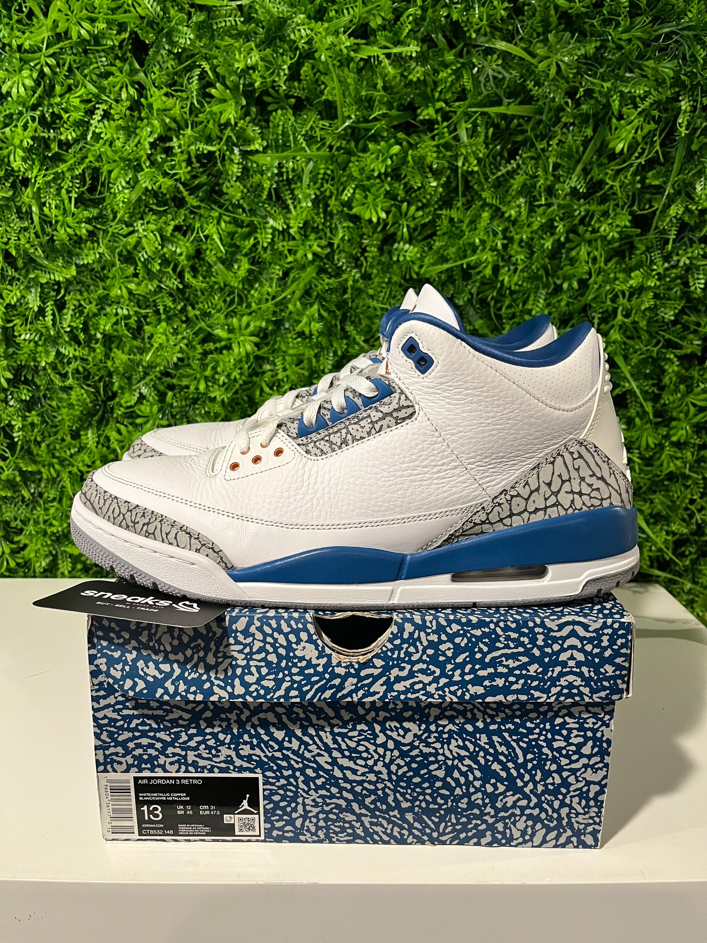 USED Air Jordan 3 Retro Washington Wizards CT8532-148 SIZE 13M OG ALL