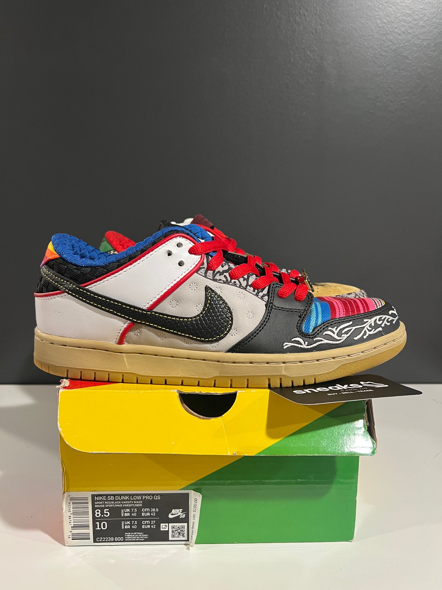 USED Dunk Low SB What The Paul CZ2239-600 SIZE 8.5M OG ALL