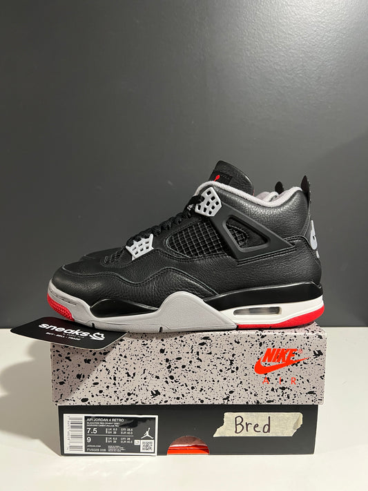 USED Air Jordan 4 Retro Bred Reimagined FV5029-006 SIZE 7.5M OG ALL AG25-380