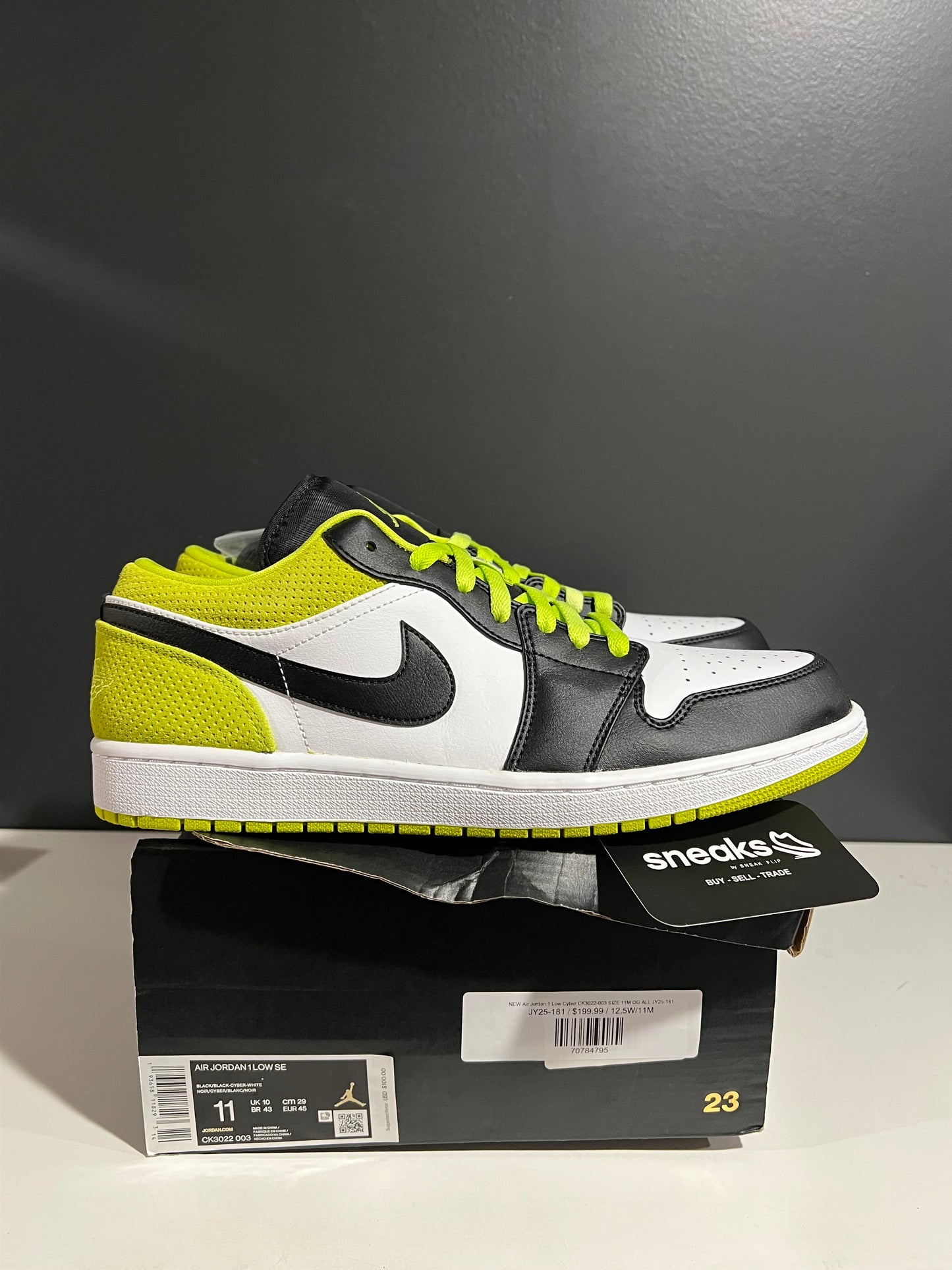 NEW Air Jordan 1 Low Cyber CK3022-003 SIZE 11M OG ALL JY25-181