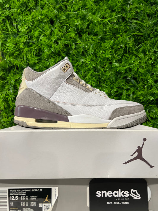 USED A Ma Maniére x Wmns Air Jordan 3 Retro SP Raised By Women DH3434-110 SIZE 11M OG ALL