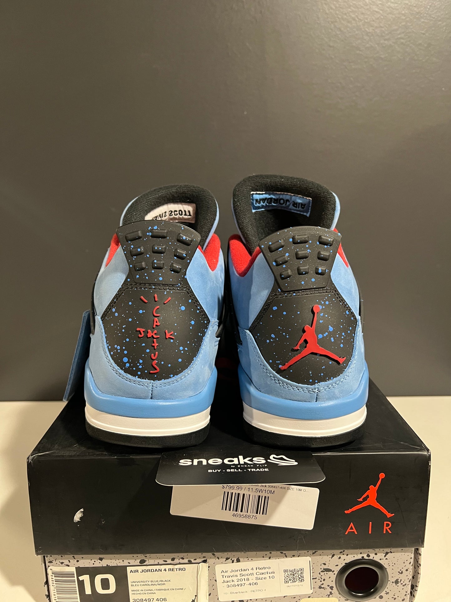 NEW Travis Scott x Air Jordan 4 Retro Cactus Jack 308497-406 SIZE 10M OG ALL AG25-213