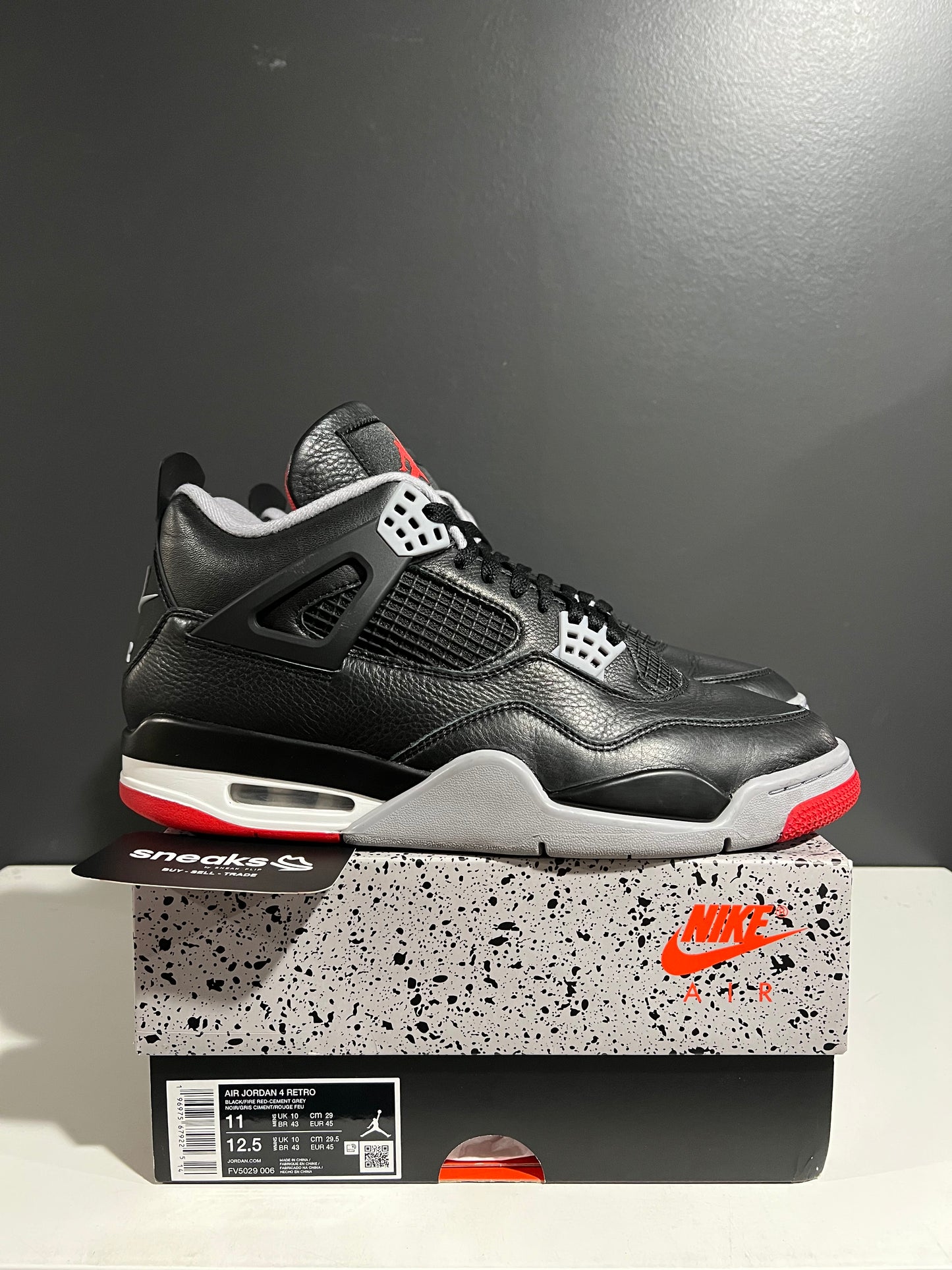 USED Air Jordan 4 Retro Bred Reimagined FV5029-006 SIZE 11M OG ALL AG25-385
