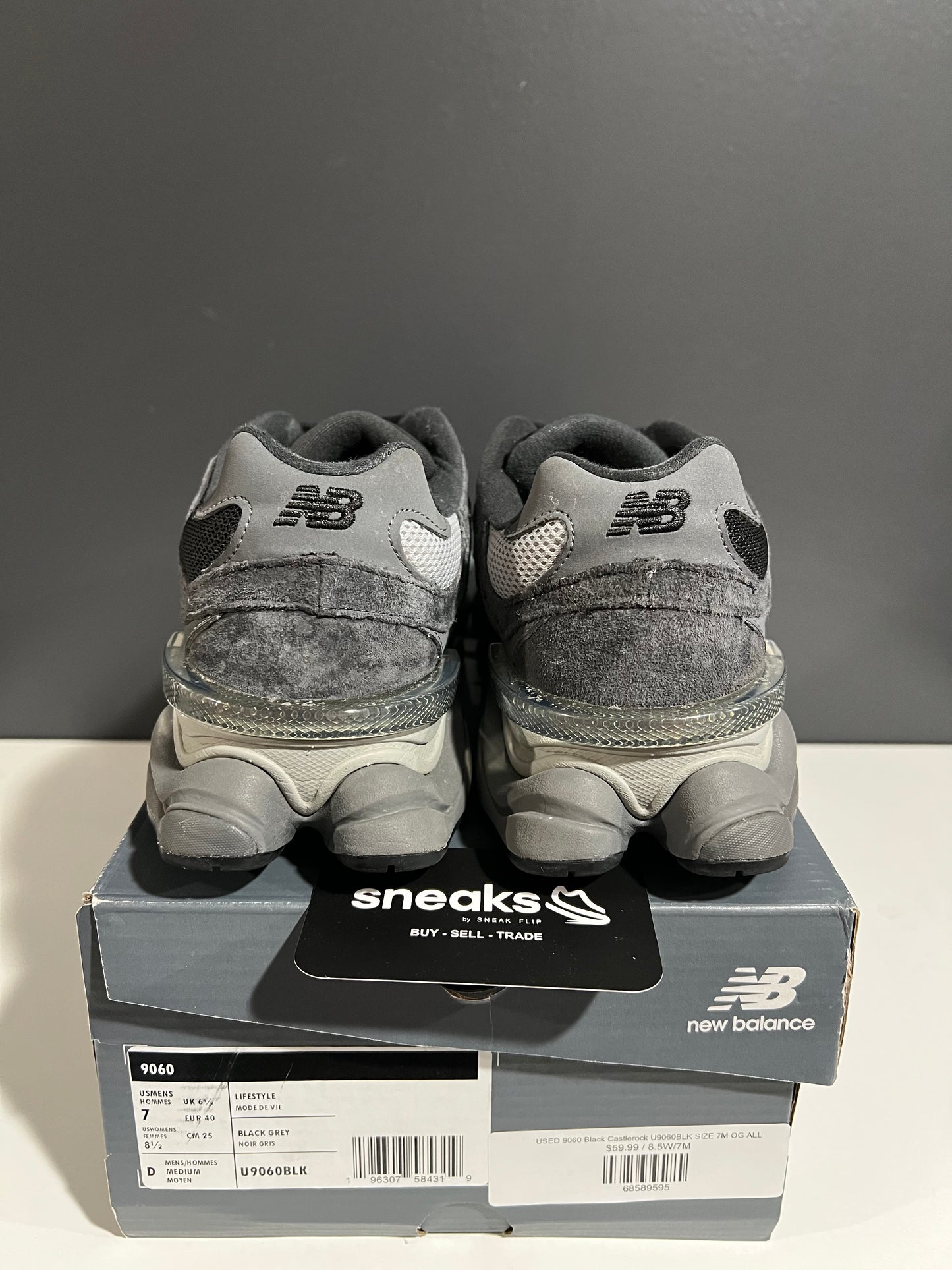 USED 9060 Black Castlerock U9060BLK SIZE 7M OG ALL