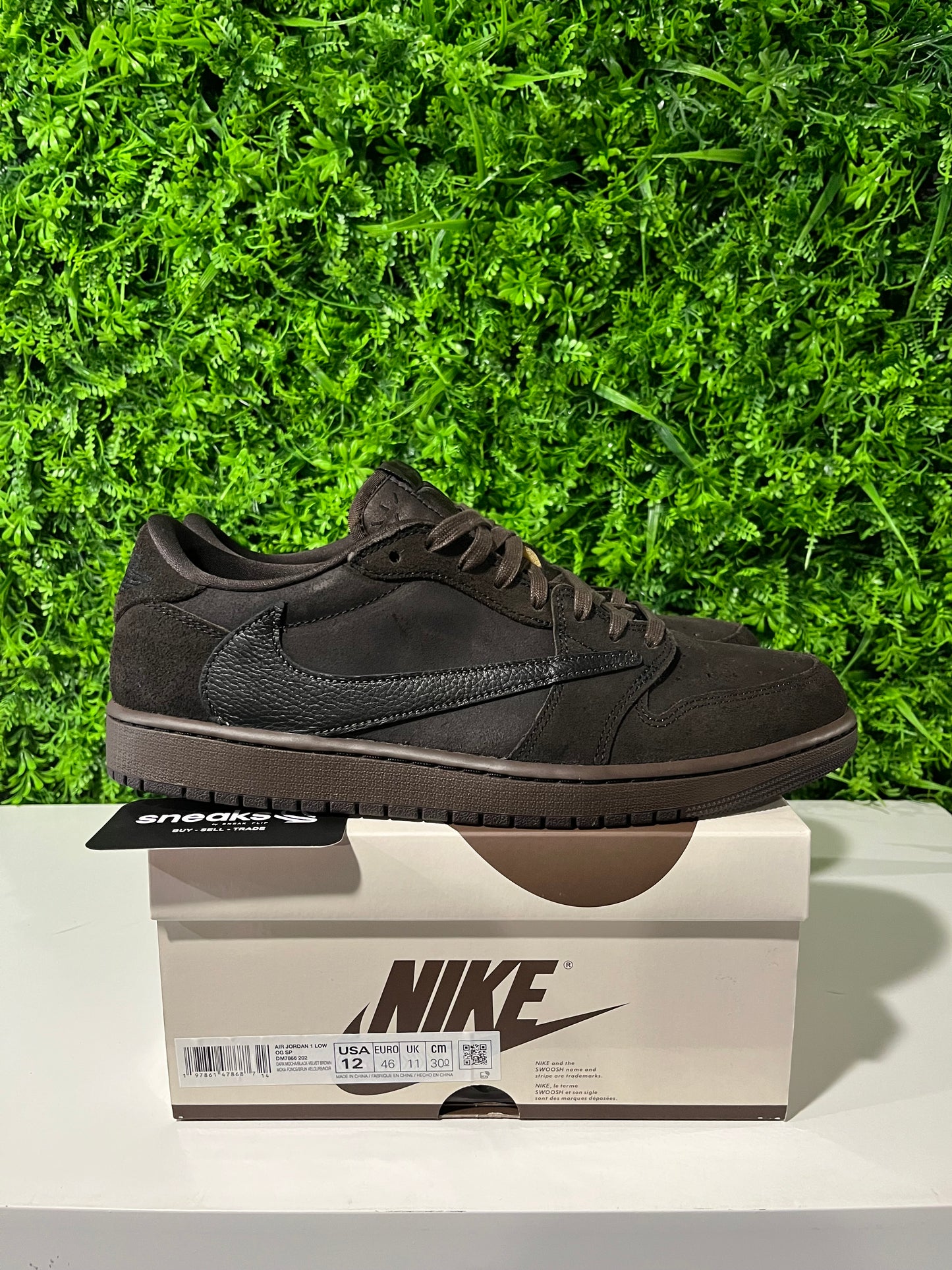 USED Travis Scott x Air Jordan 1 Retro Low OG SP Velvet Brown DM7866-202 SIZE 12M OG ALL