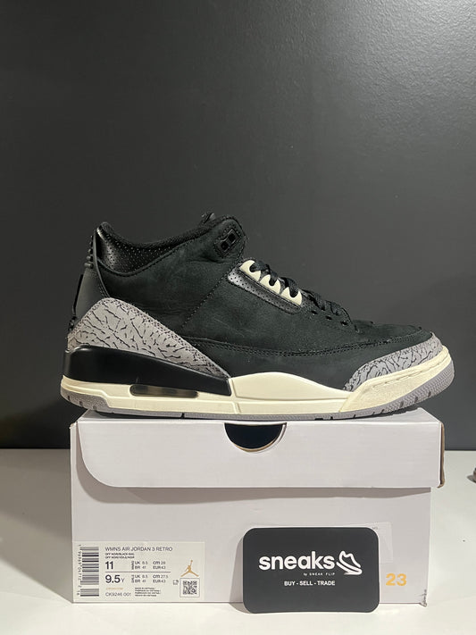 USED Wmns Air Jordan 3 Retro Off Noir CK9246-001 SIZE 9.5Y OG ALL SP25-155