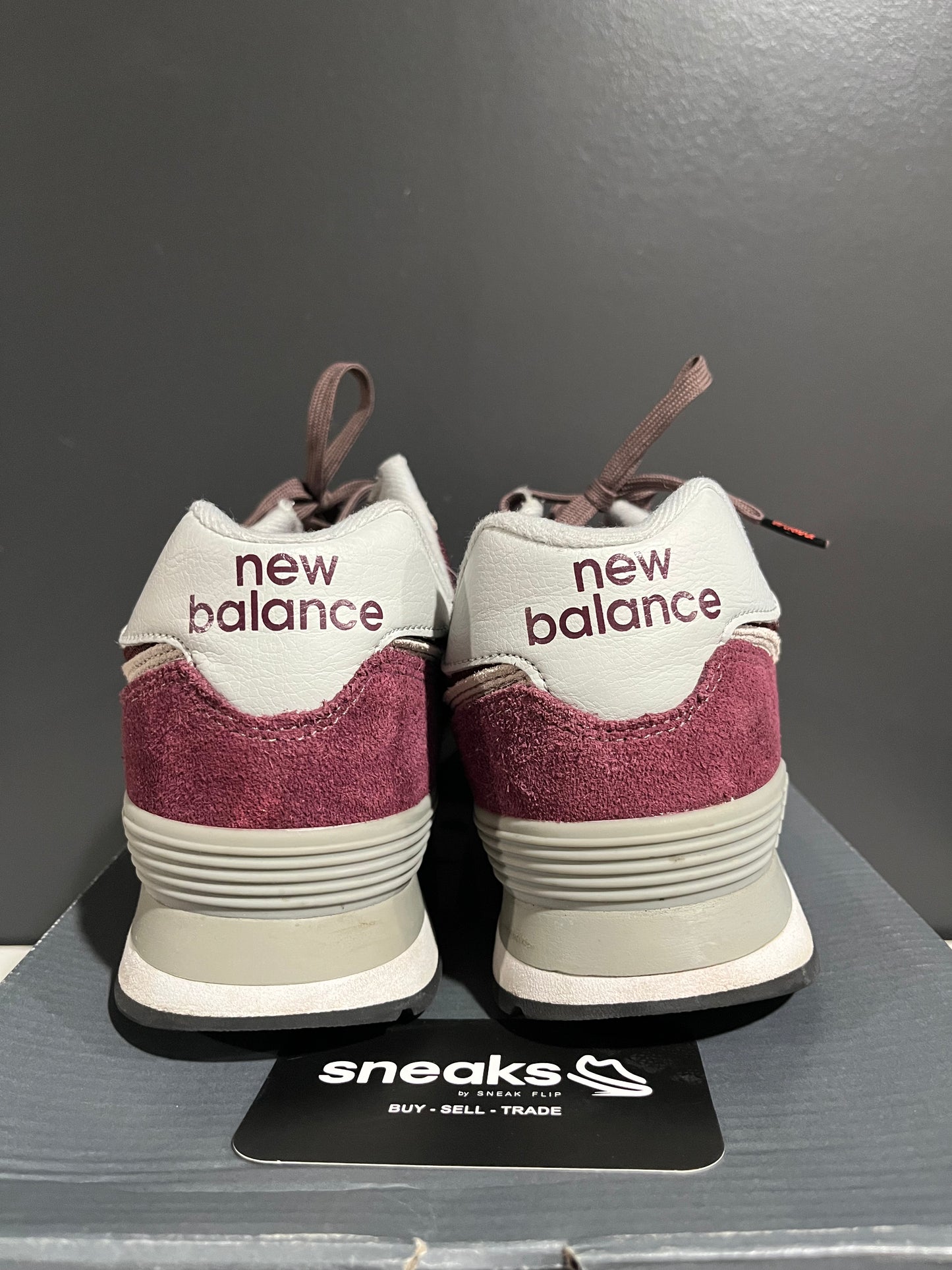 USED New Balance 574 Burgundy ML574EGB SIZE 10M OG ALL JY25-240
