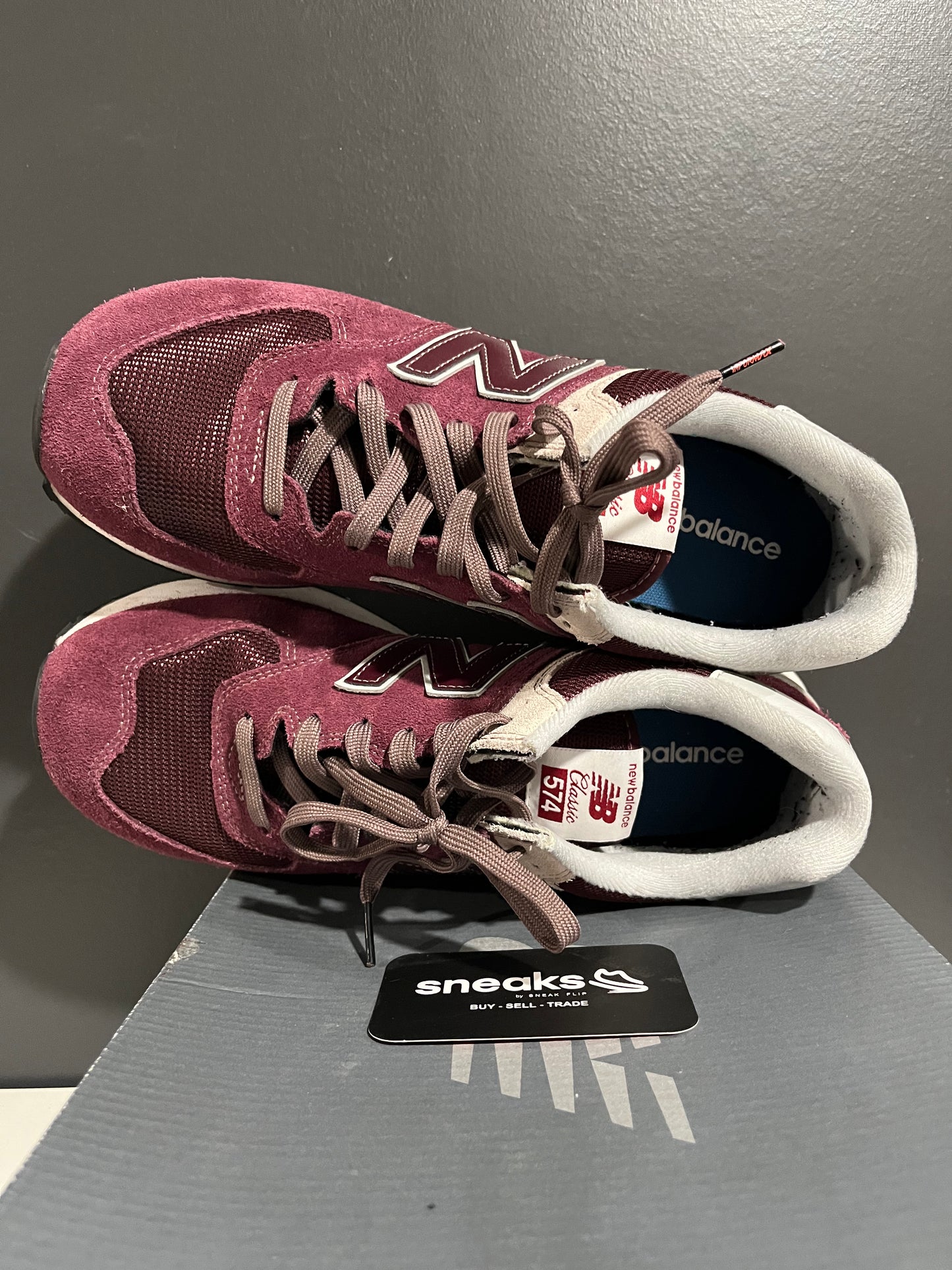 USED New Balance 574 Burgundy ML574EGB SIZE 10M OG ALL JY25-240