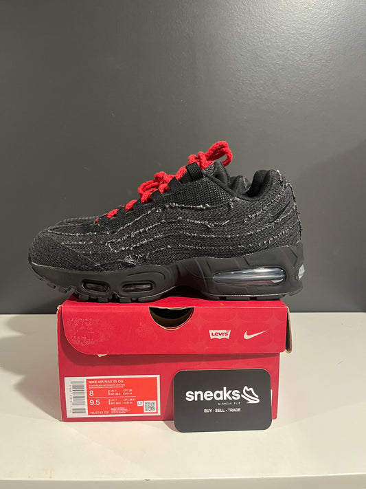 USED Levi's x Air Max 95 OG Black Anthracite HM4743-001 SIZE 8M OG ALL SP25-111