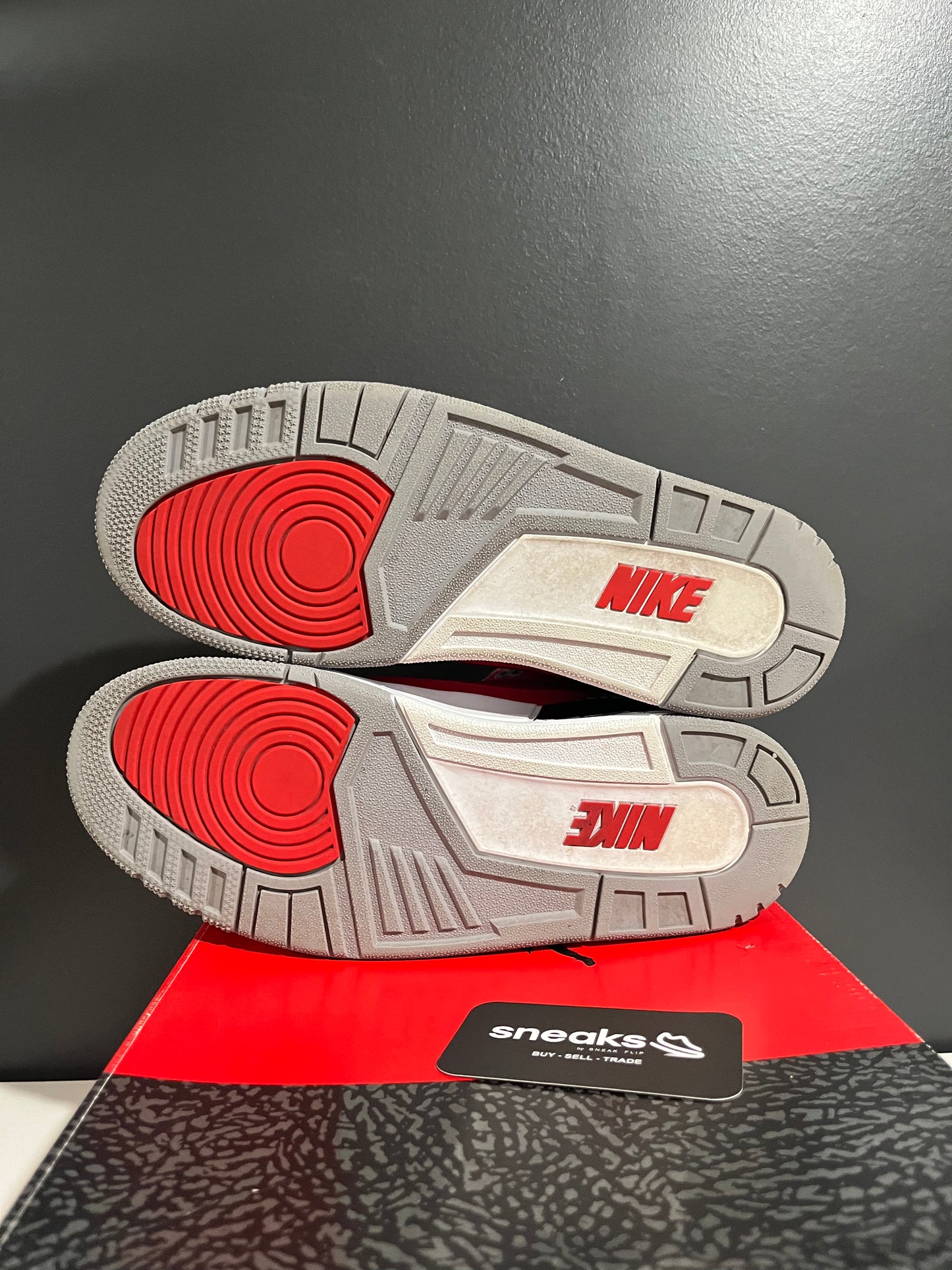 USED Air Jordan 3 Retro SE Unite Fire Red Cement Grey CK5692-600 SIZE 10M OG ALL JY25-78