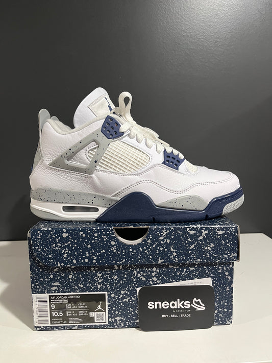USED Air Jordan 4 Retro Midnight Navy DH6927-140 SIZE 9M OG ALL