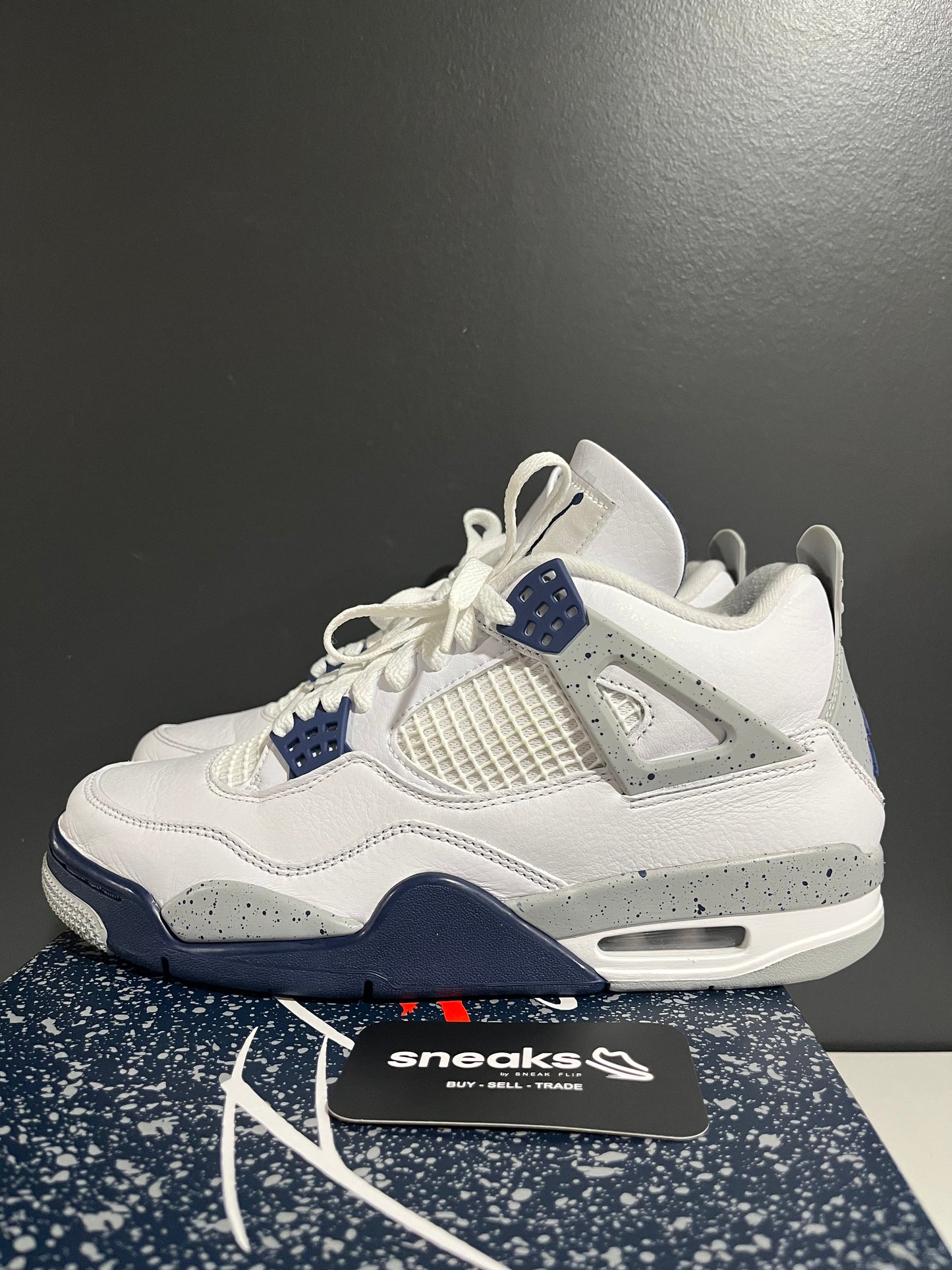 USED Air Jordan 4 Retro Midnight Navy DH6927-140 SIZE 9M OG ALL